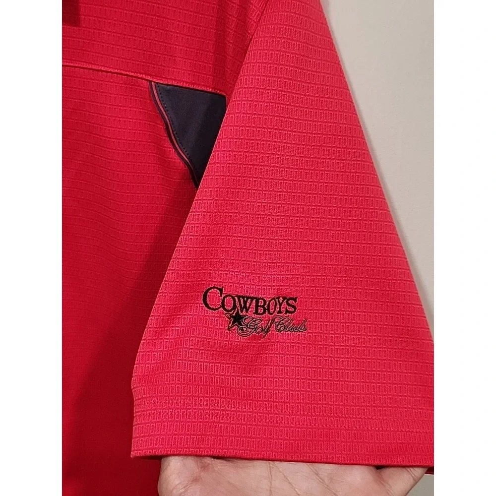 Adidas Climalite Golf Polo Mens L Red/Gray Short Sleeve, Collar,‎ Embroidered